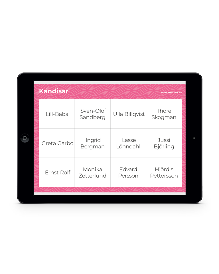 Mentex Bingo kändisar