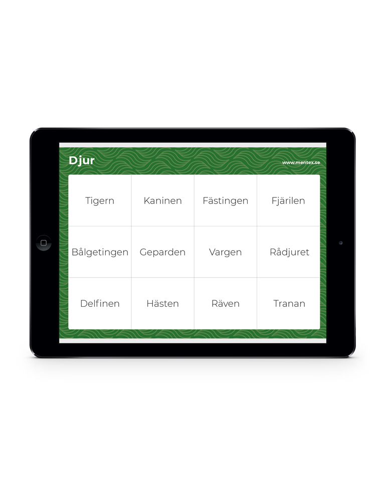 Mentex bingobricka djur