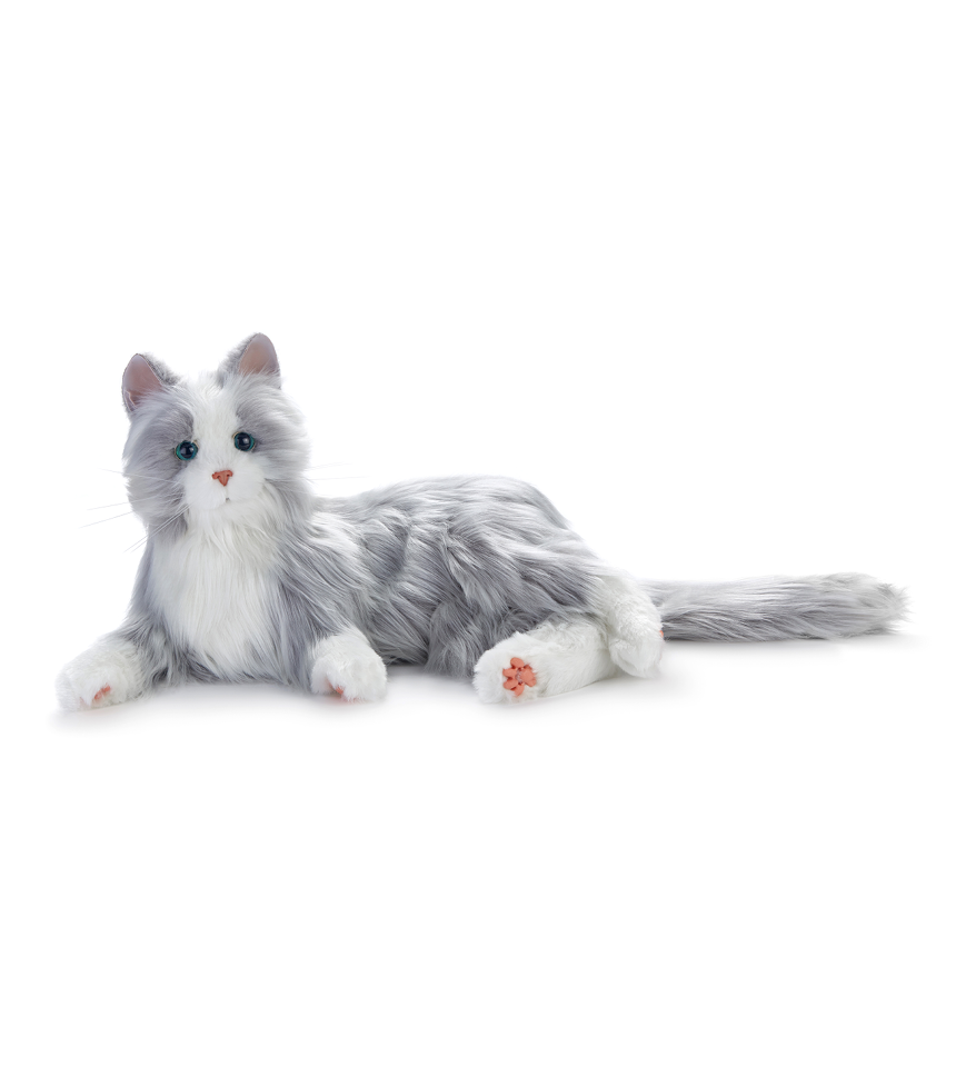 terapikatt silvergra robot katt Mentex 3