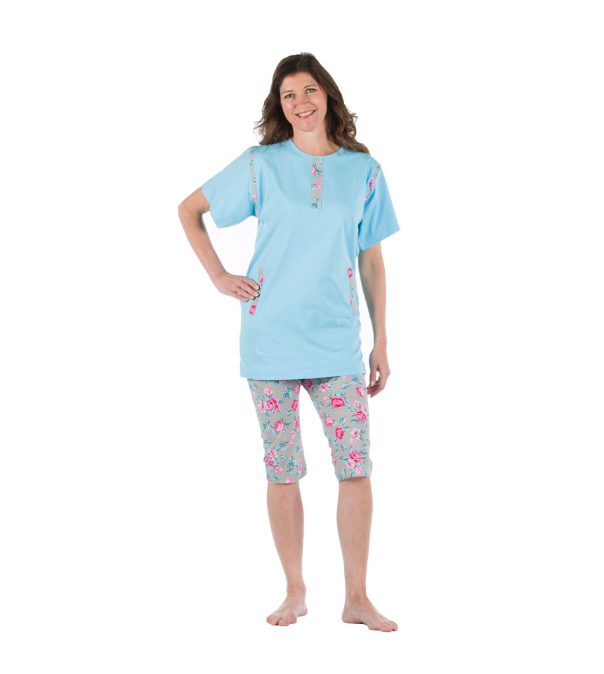 Damoverall pyjamas med korta ben blommig 201 1054