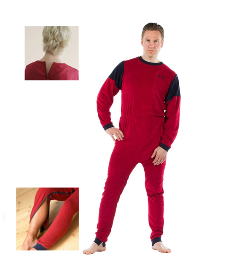 Mjuk overall i frotte med 2 dragkedjor