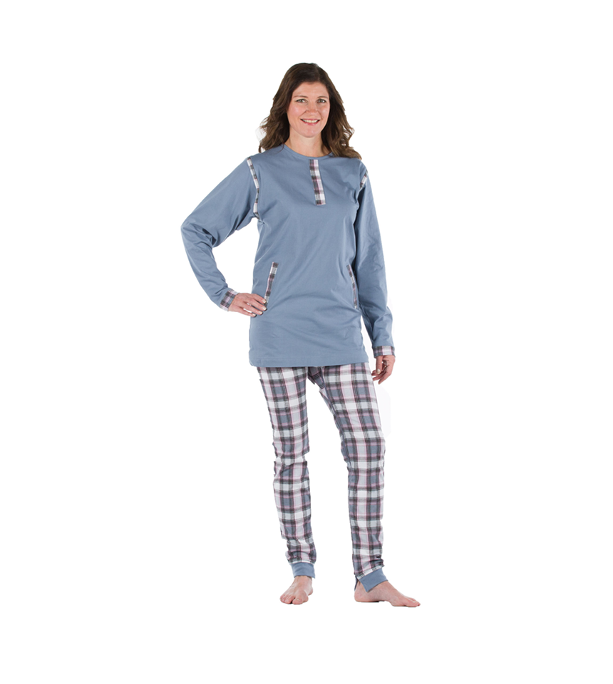 Nattdräkt med dragkedja i gren och rygg 1081 ruta