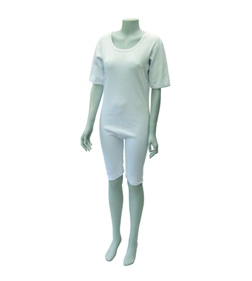 Nattdräkt med dragkedja i grenen – korta ben S5