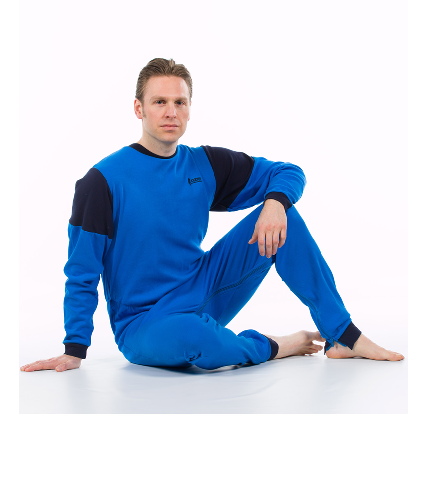 Body i bomullstrikå med dragkedja i gren och rygg Unisex1011