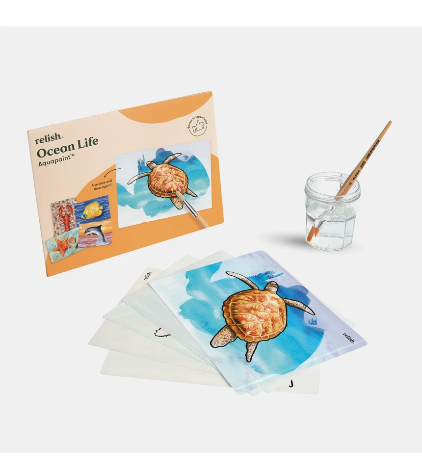 Sjoliv mala med vatten pensel mentex