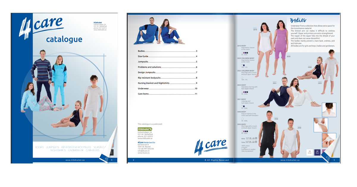 Nattdräkter och Bodys broschyr