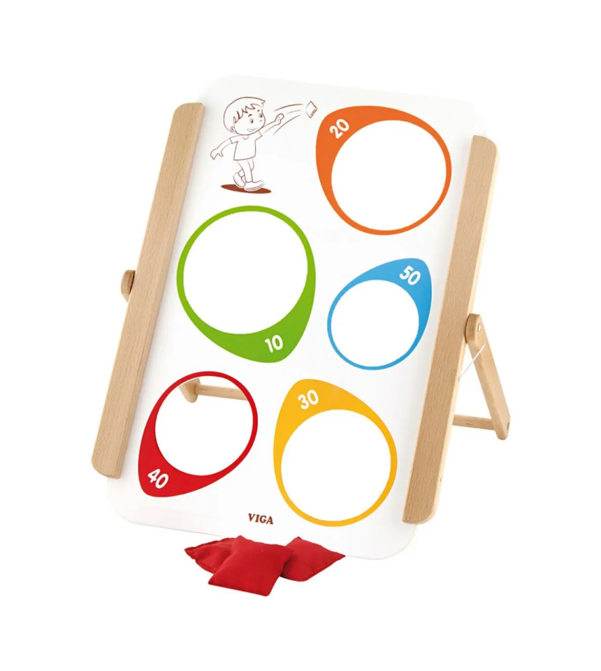 Ram till ärtpåsekastning i trä +tre påsar 907667