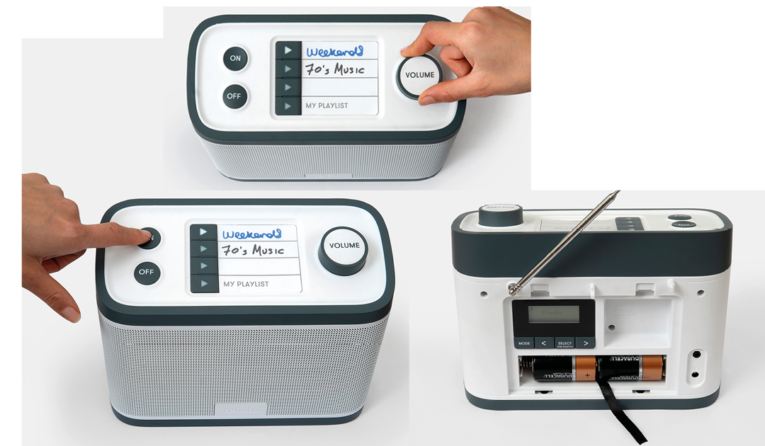 Enkel radio och musikspelare för person med demens