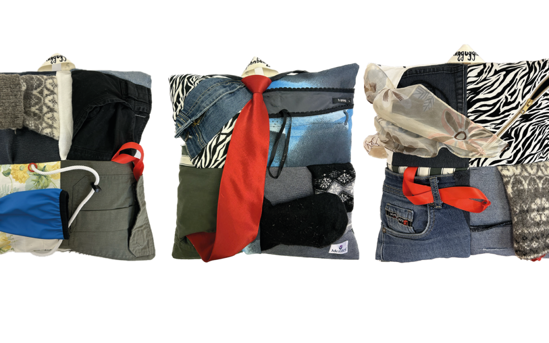 Kuddar av återbrukade kläder